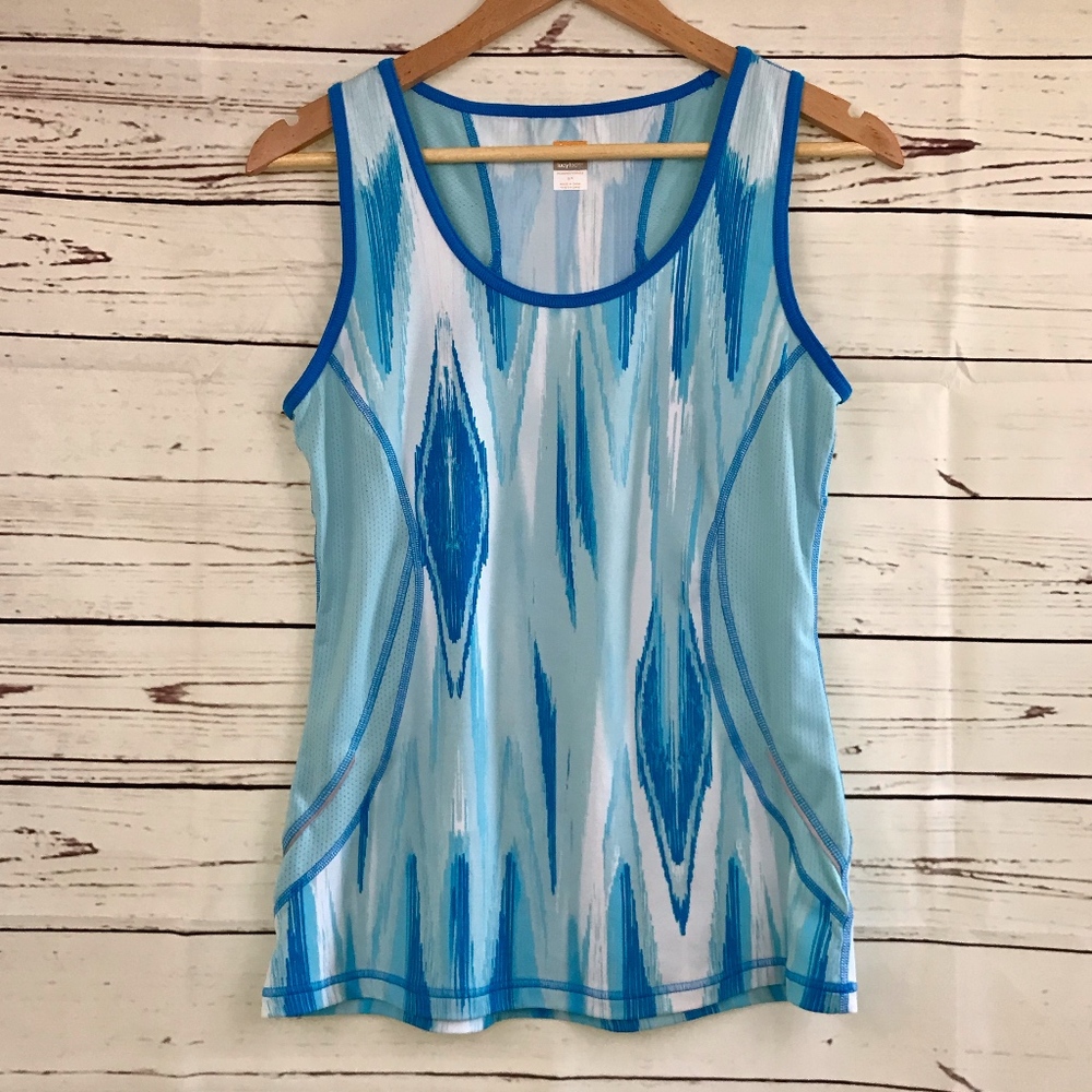 Lucy | Blue and White with Mesh Detail Tank